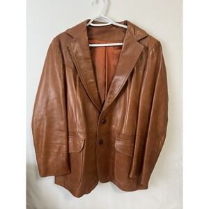 Vintage 60-70s Womens TREGO'S WESTERN Soft Leather Western Coat Oklahoma